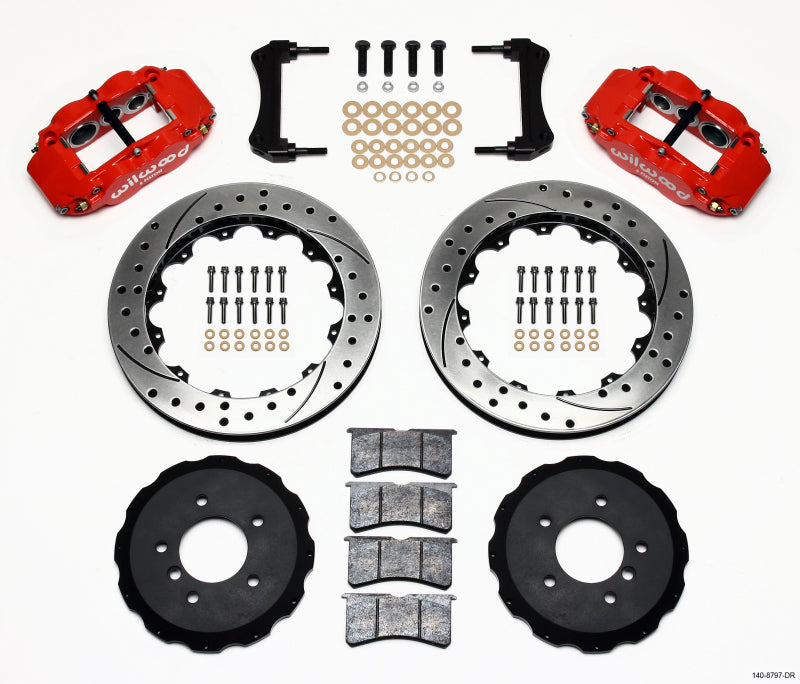 Wilwood Narrow Superlite 6R Front Hat Kit 13.06in Drilled Red E36 BMW M3 - Wilwood - 140-8797-DR
