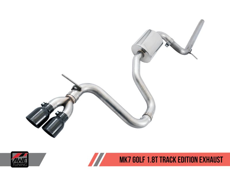 AWE Tuning VW MK7 Golf 1.8T Track Edition Exhaust w/Chrome Silver Tips (90mm) - AWE Tuning - 3020-22020
