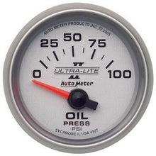 Load image into Gallery viewer, GAUGE; OIL PRESSURE; 2 1/16in.; 100PSI; ELECTRIC; ULTRA-LITE II - AutoMeter - 4927