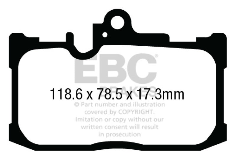 Redstuff Ceramic Low Dust Brake Pads; 2013-2018 Lexus GS350 - EBC - DP33017C