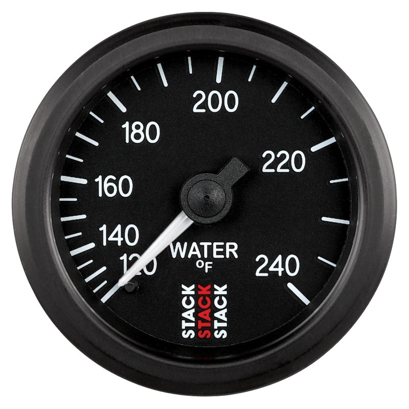 Autometer Stack 52mm 120-240 Deg F 1/2in Npt (M) Mechanical Water Temp Gauge - Black - AutoMeter - ST3108