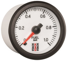 Load image into Gallery viewer, Autometer Stack 52mm 0-1 Bar M10 Male Pro Stepper Motor Fuel Pressure Gauge - White - AutoMeter - ST3353