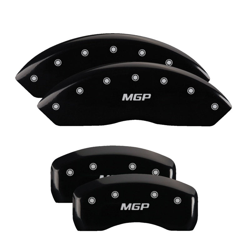 Set of 4: Black finish, Silver Buick / Buick Shield Logo - MGP Caliper Covers - 49009SBSHBK