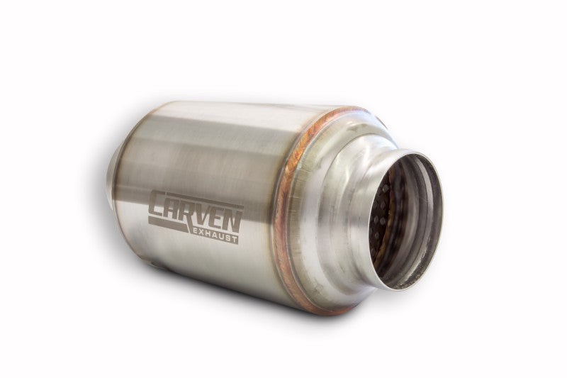 Carven Universal Carven-R Performance Muffler 304SS 3in. Inlet / 10.5in. OL / 5in. OD - Carven Exhaust - CVESR30