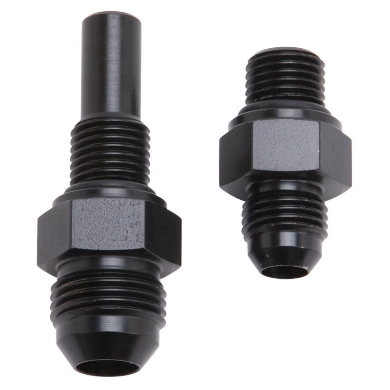 6 AN Male to 1/4" 4L80E Male Adapter Kit Steel Black Anodized Qty 2 - Russell - 641390