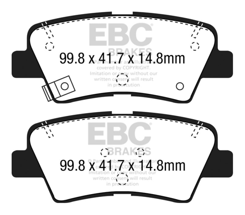 Redstuff Ceramic Low Dust Brake Pads; 2015-2018 Hyundai Elantra GT - EBC - DP32188C