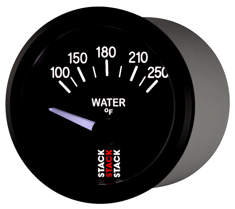 Autometer Stack 52mm 100-250 Deg F 1/8in NPTF Electric Water Temp Gauge - Black - AutoMeter - ST3208