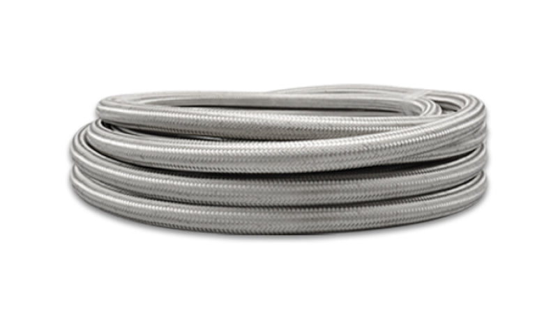 10ft Roll of Stainless Steel Braided Flex Hose with PTFE Liner; AN Size: -8 - VIBRANT - 18418